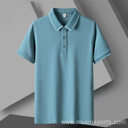 Thin Cotton Men's Short-sleeved T-shirt Lapel